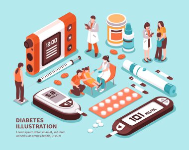 Diabetes Isometric Composition  clipart
