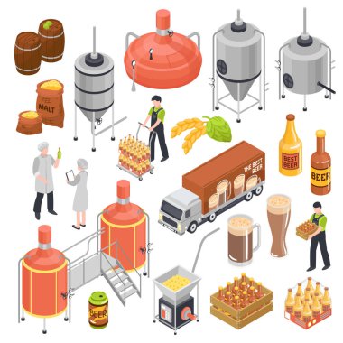 Bira Fabrikası Isometric Set 