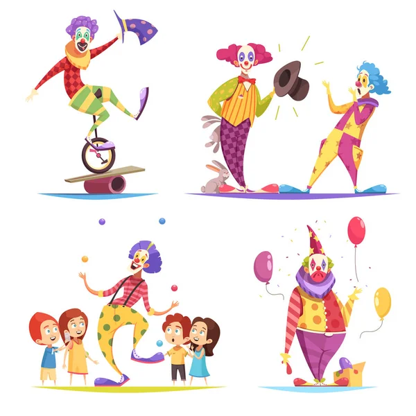 Concept de conception des clowns — Image vectorielle