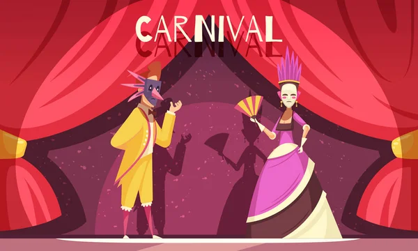 Carnaval desenhos animados fundo — Vetor de Stock