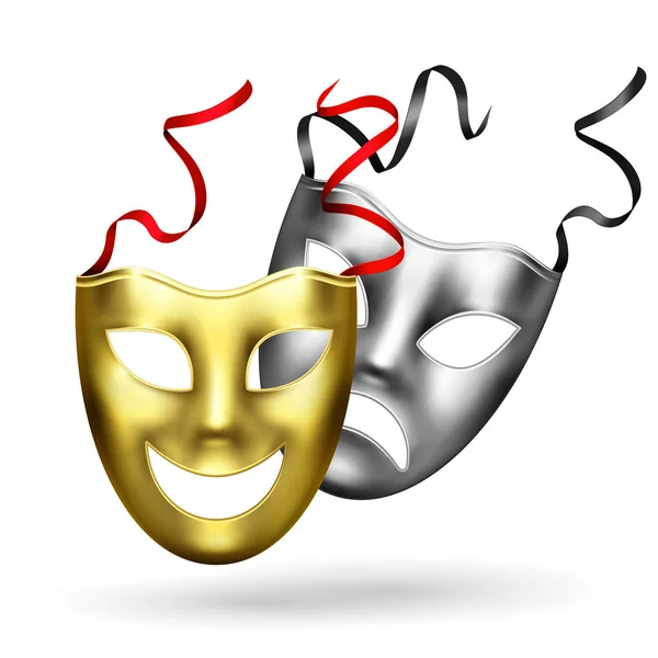 Реалістичний золотої маски склад — стоковий вектор