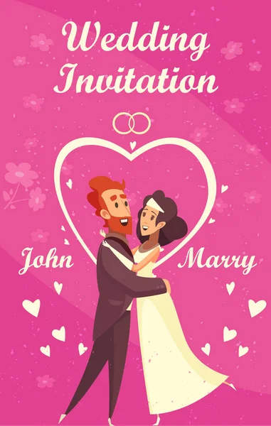 Προσκλητήριο γάμου κινουμένων σχεδίων — Διανυσματικό Αρχείο