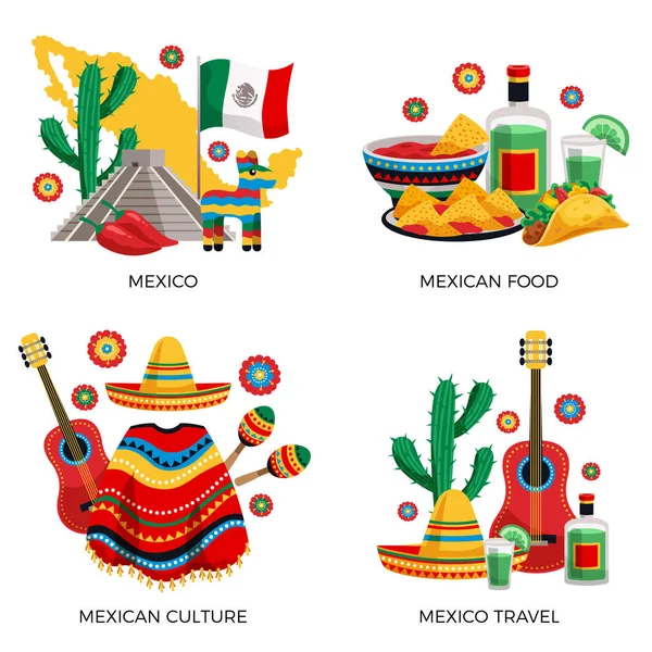 Konsep Budaya Meksiko - Stok Vektor