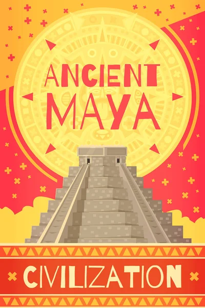 Cartel plano Maya — Archivo Imágenes Vectoriales