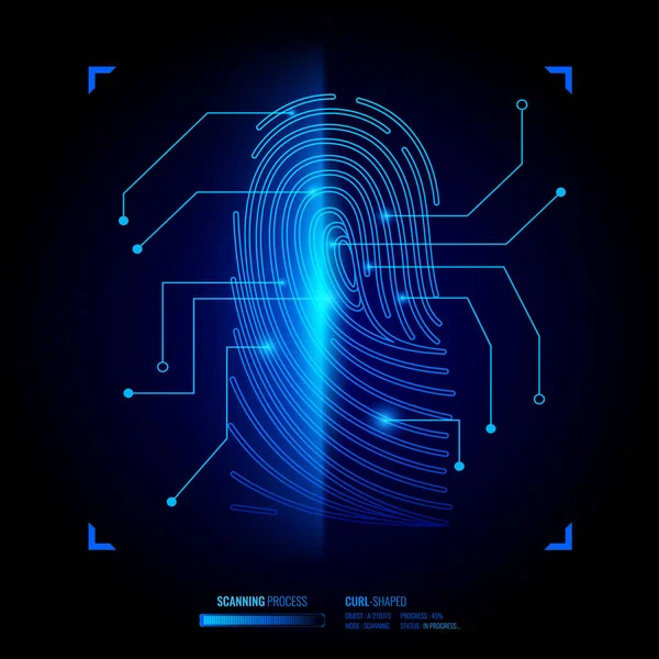 Finger Print verifiering Illustration — Stock vektor