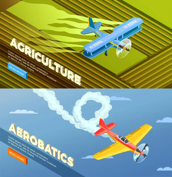 Könnyű Aerorplane bannerek gyűjtemény — Stock Vector
