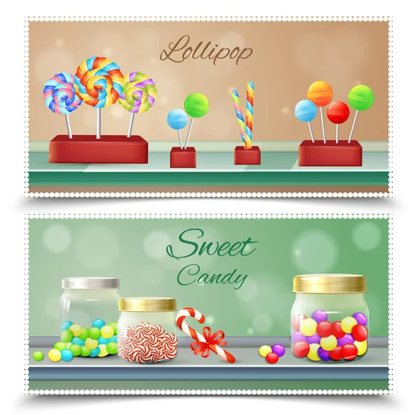 Candies Horizontal Banners — Stock Vector