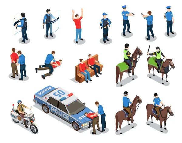 Iconos de policía conjunto — Vector de stock