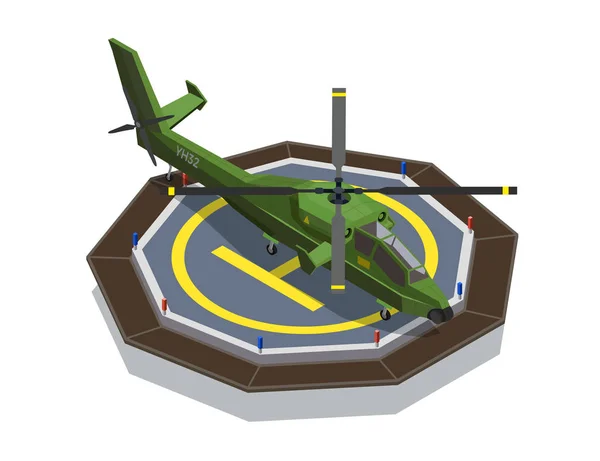 Vrtulník Pad izometrické složení — Stockový vektor