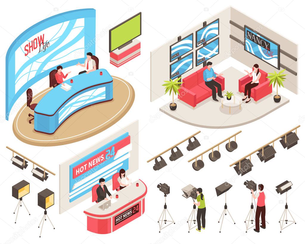 TV Studio Isometric Set