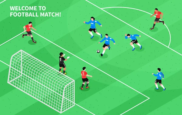 Sport Fußball Fußball isometrisch — Stockvektor