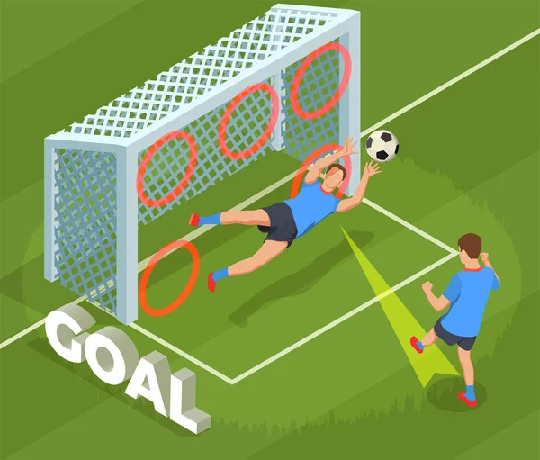 Kicking Goal Fondo de fútbol — Vector de stock