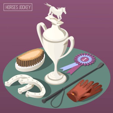 Equestrian Sport Isometric Composition clipart