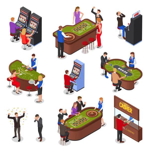 Isometrisch Casino Set — Stockvector