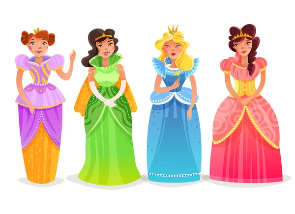 Princesses de dessin animé ensemble — Image vectorielle