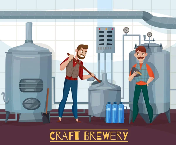 Craft Brewery çizgi film illüstrasyon