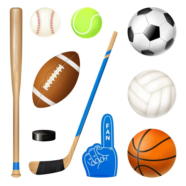 Sport Inventory Realistic Set — Stock Vector