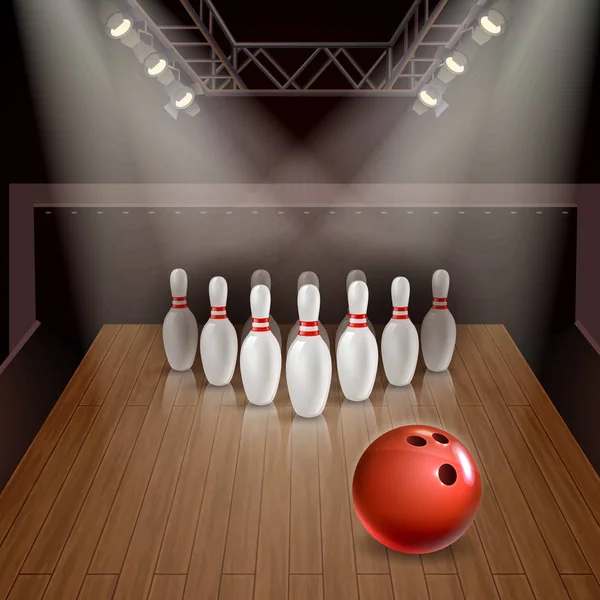 Bowling 3d ilustración — Vector de stock