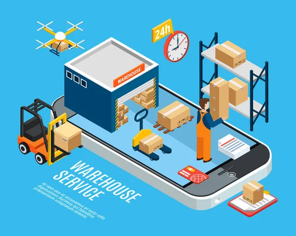 Logistiek isometrische Concept — Stockvector