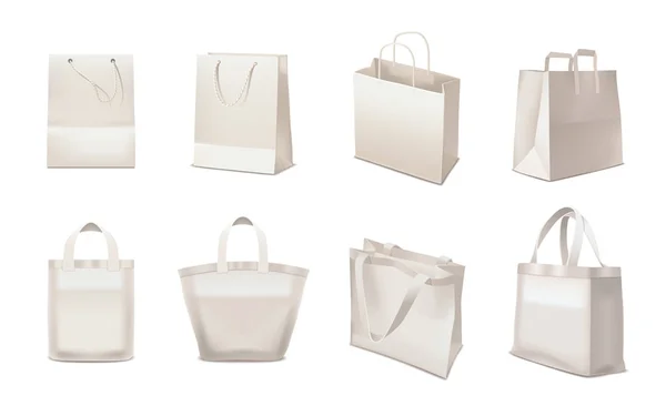 ショッピング バッグのリアルなセット — ストックベクタ