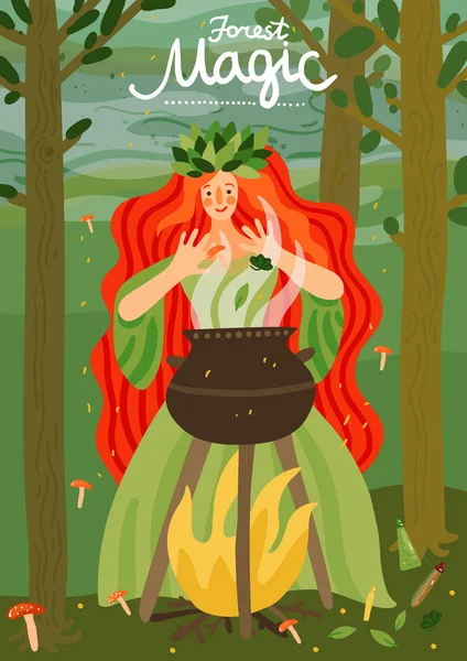 Caractère de conte de fées forestières — Image vectorielle