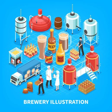 Bira Fabrikası Isometric Bileşimi