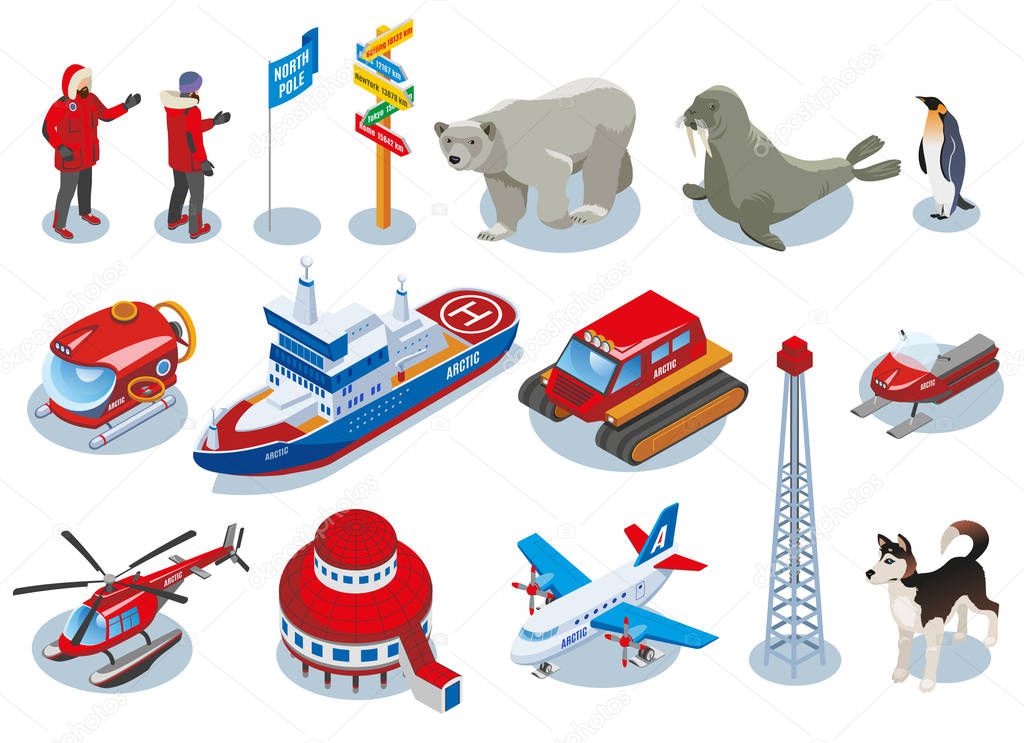 Arctic Research Isometric Icons