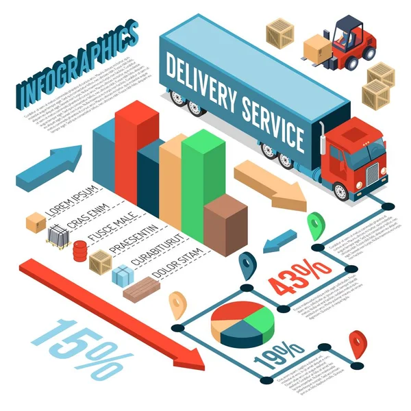 Entrega Infografías isométricas — Vector de stock