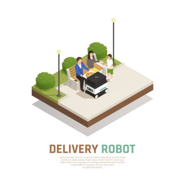 Delivery Robotic Transport Isometric Composition clipart