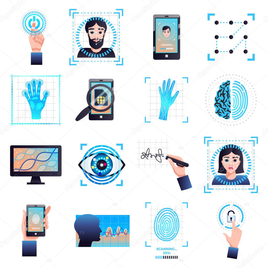 Identification Technologies Icons Set 