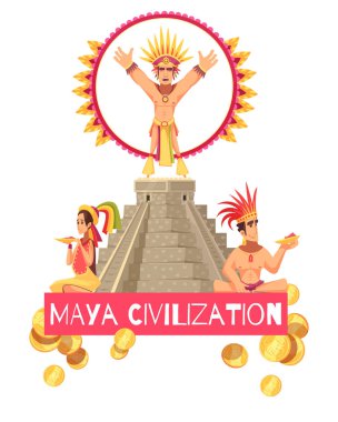 Maya uygarlığı illüstrasyon