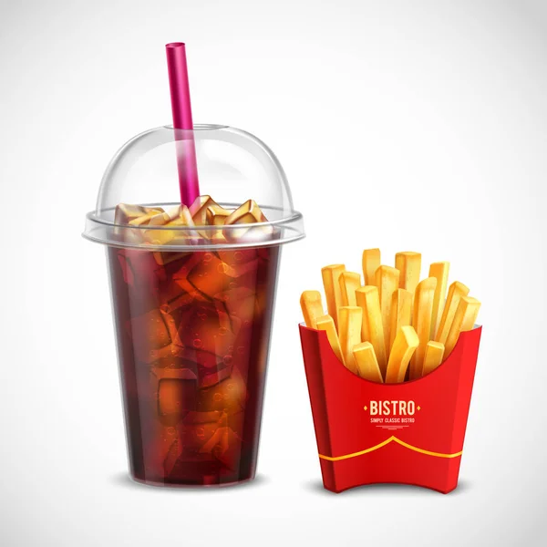 Pommes frites och Coca Cola — Stock vektor