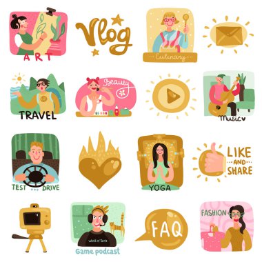Video blogcular Icons Set