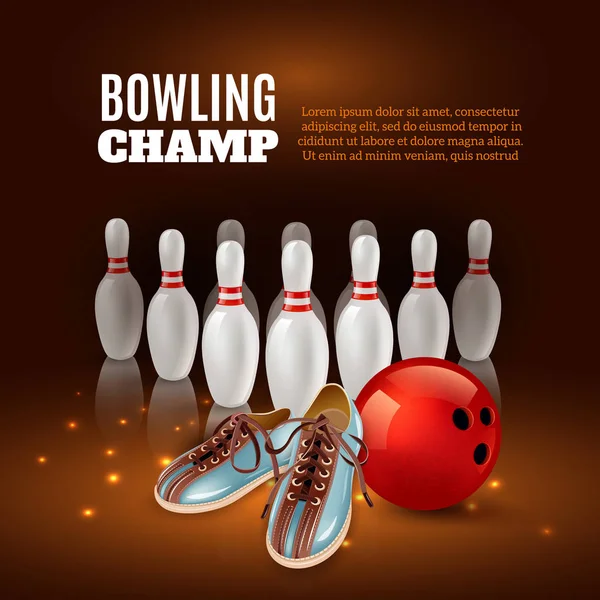 Bowling Champ 3D Illustration — Stock Vector