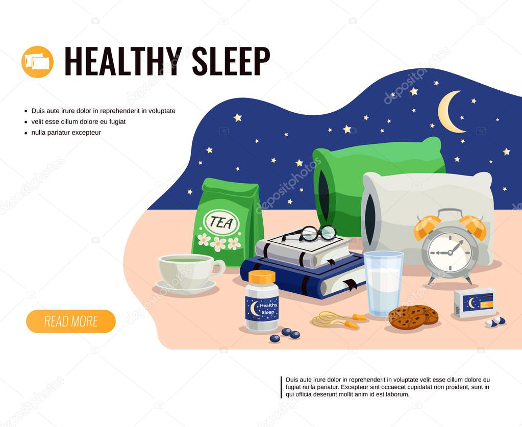 Healthy Sleep Vector Illustration