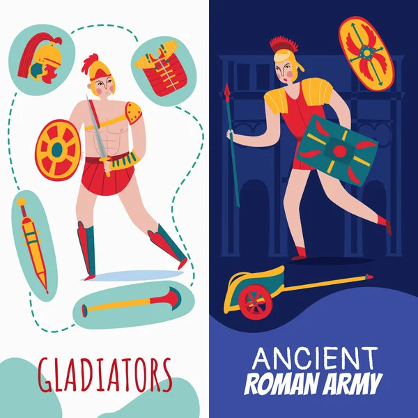 Imperio Romano Banners verticales — Vector de stock
