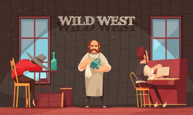 Wild West Bartender Background clipart