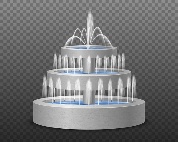 Realistic Tier Fountain Transparent — Stock Vector