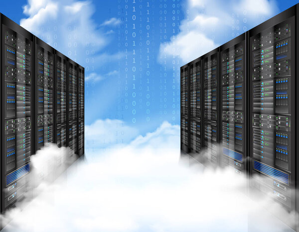 Cloud Storage Realistic Composition 