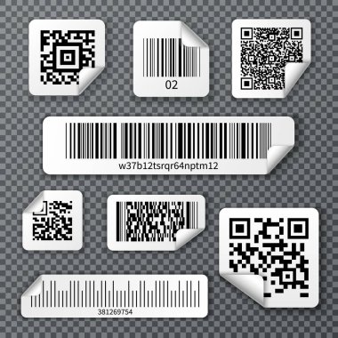 QR kodları çıkartmaları kümesi Bar