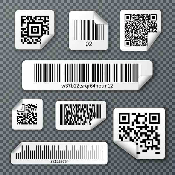 QR Bar Codes Stickers Set — Stock Vector