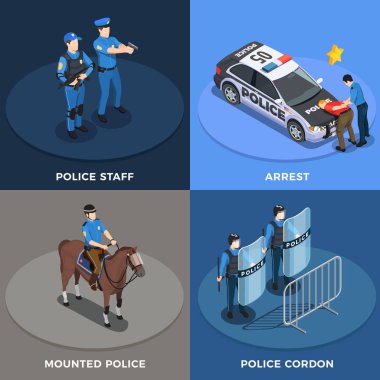 Polis kavramı Icons Set