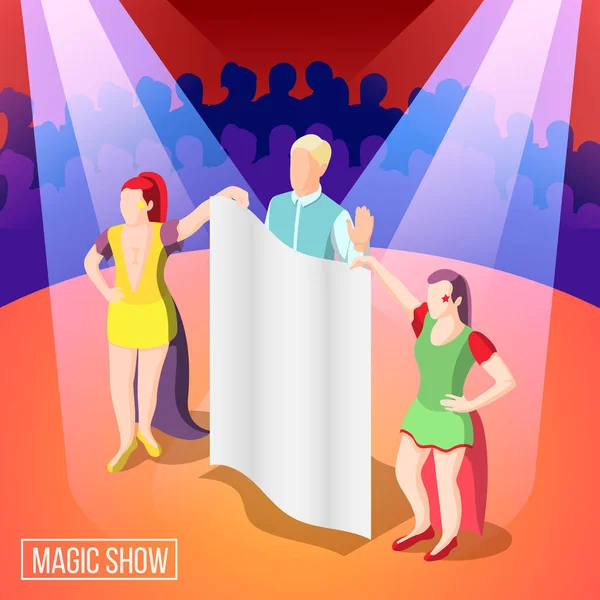 Show mágico fundo isométrico —  Vetores de Stock
