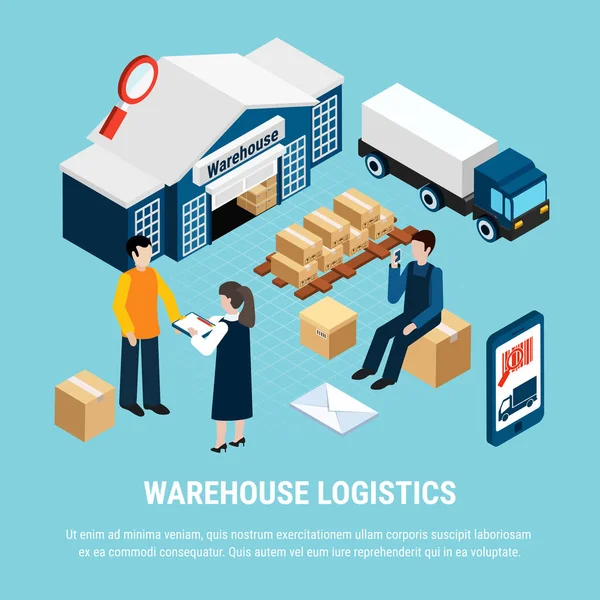 Concept isométrique logistique — Image vectorielle