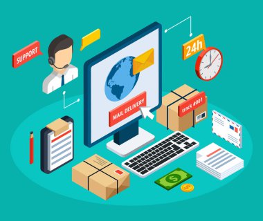 İzometrik posta kompozisyon