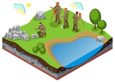 Earth Exploration Isometric Composition clipart