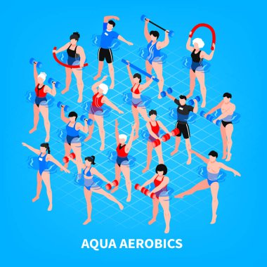 Aqua aerobik izometrik kompozisyon