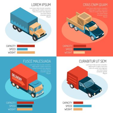 Delivery Isometric Design Concept clipart