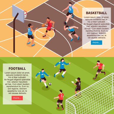 Sport Field Games Isometric Banners  clipart