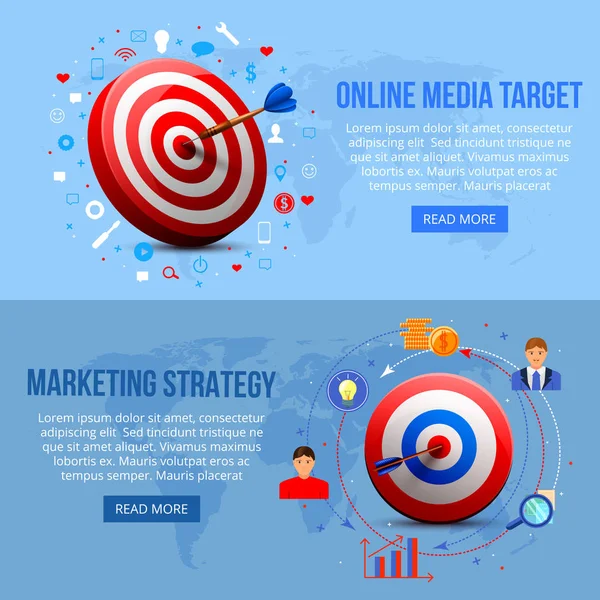 Realistic Targeting Marketing Banners — Stock Vector